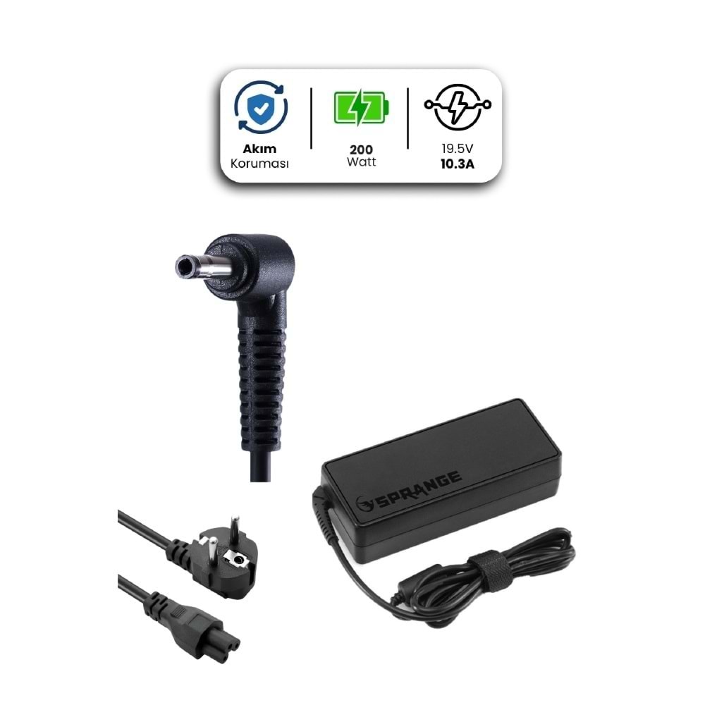 Sprange SR-L44 19.5V 10.3A 5.5*2.5mm 200W HP İçin Laptop Adaptör