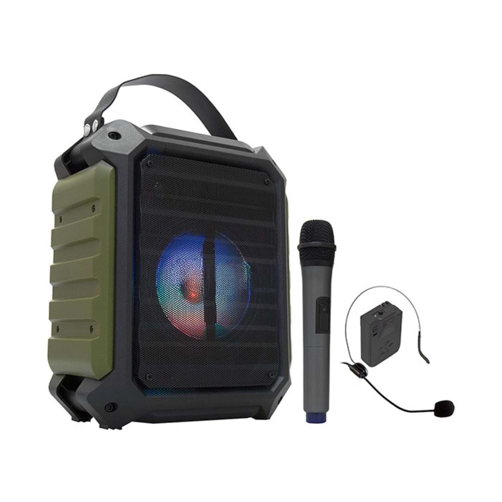 Dıgıtal Audıo DA-6A 20W 2 Adet Kablosuz El+ Baş-Ense Mikrofonlu FM/USB/SD Bluetoothlu Toplantı Anfisi