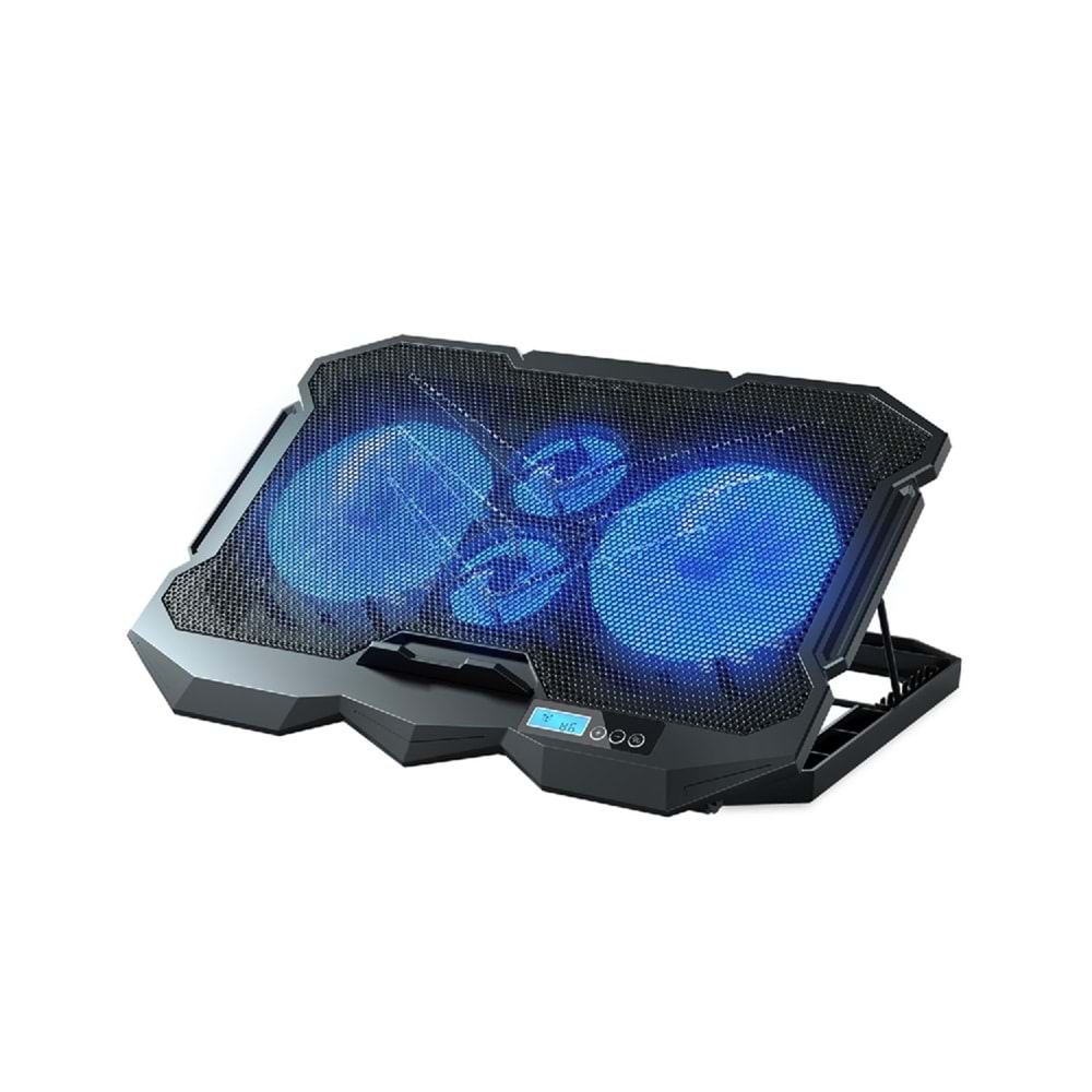 Concord C-884 Dijital Göstergeli 4 Led Fanlı Blue Laptop Soğutucu