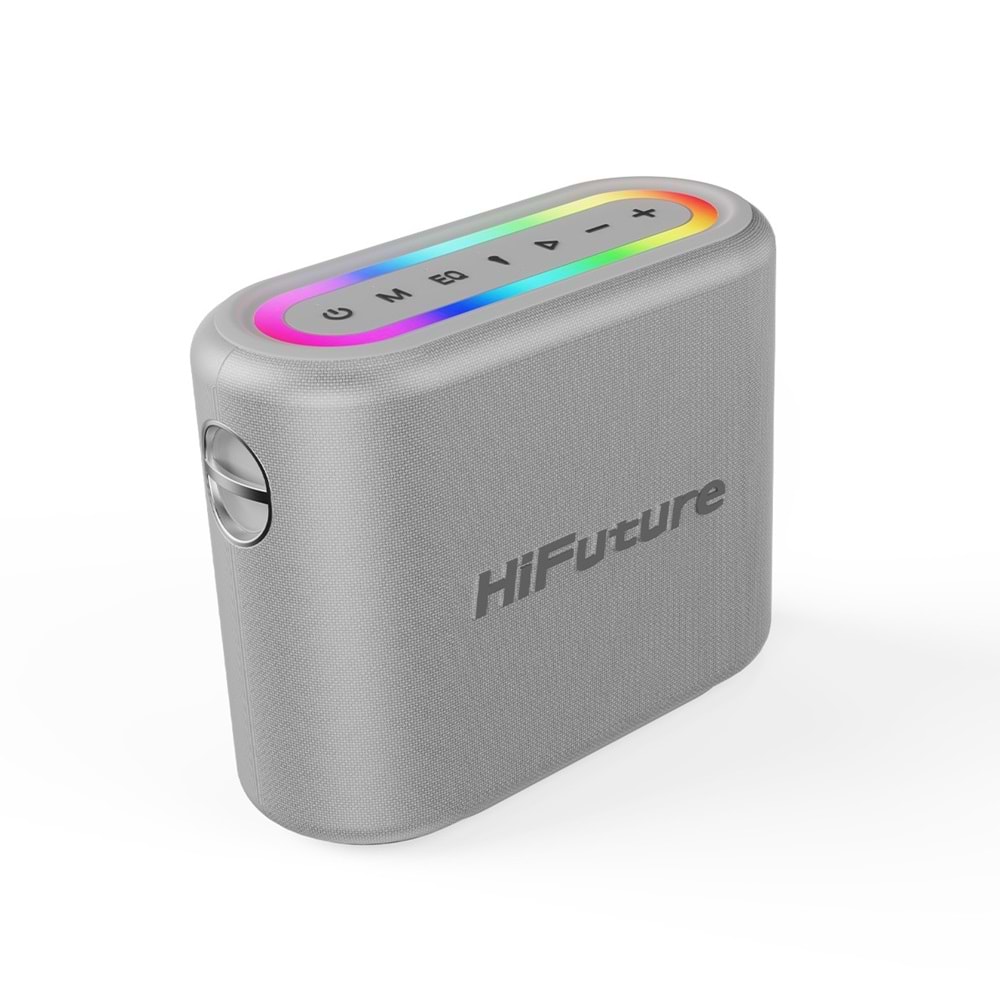 HiFuture Vocalist 200 Bluetooth RGB 100W Mikrofonlu Taşınabilir Karaoke Sistemi Kablosuz Hoparlör Silver