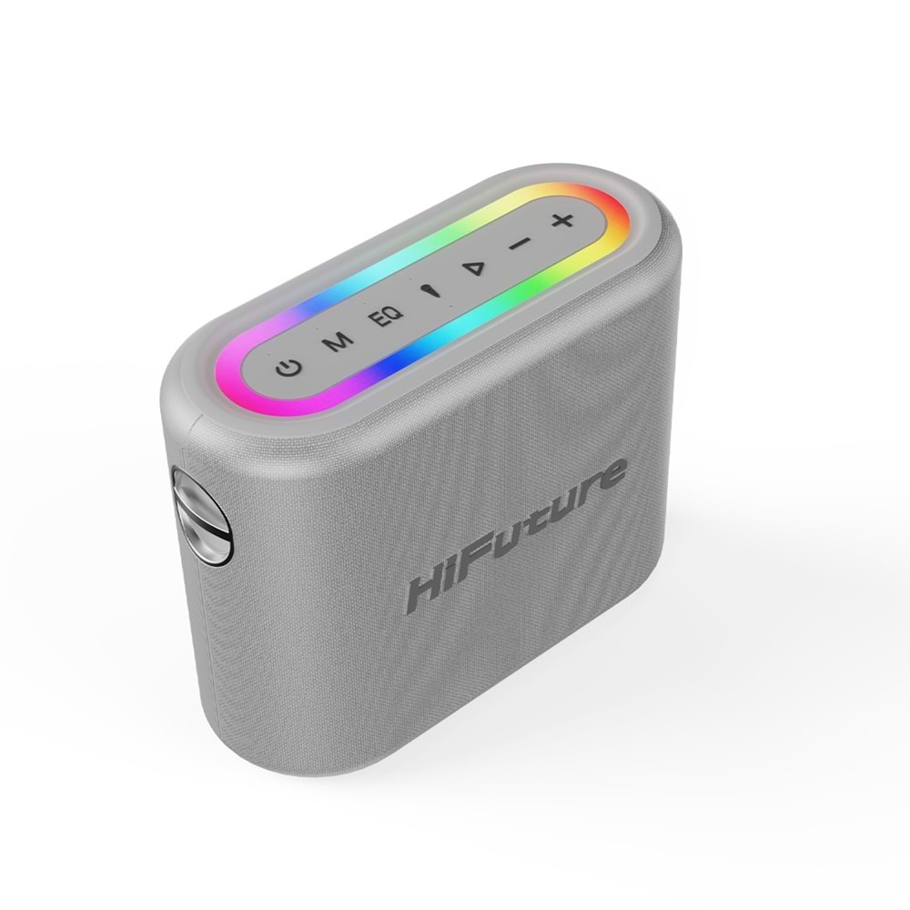 HiFuture Vocalist 200 Bluetooth RGB 100W Mikrofonlu Taşınabilir Karaoke Sistemi Kablosuz Hoparlör Silver