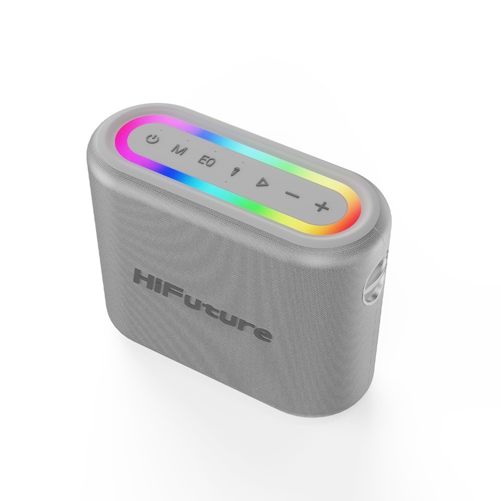 HiFuture Vocalist 200 Bluetooth RGB 100W Mikrofonlu Taşınabilir Karaoke Sistemi Kablosuz Hoparlör Silver