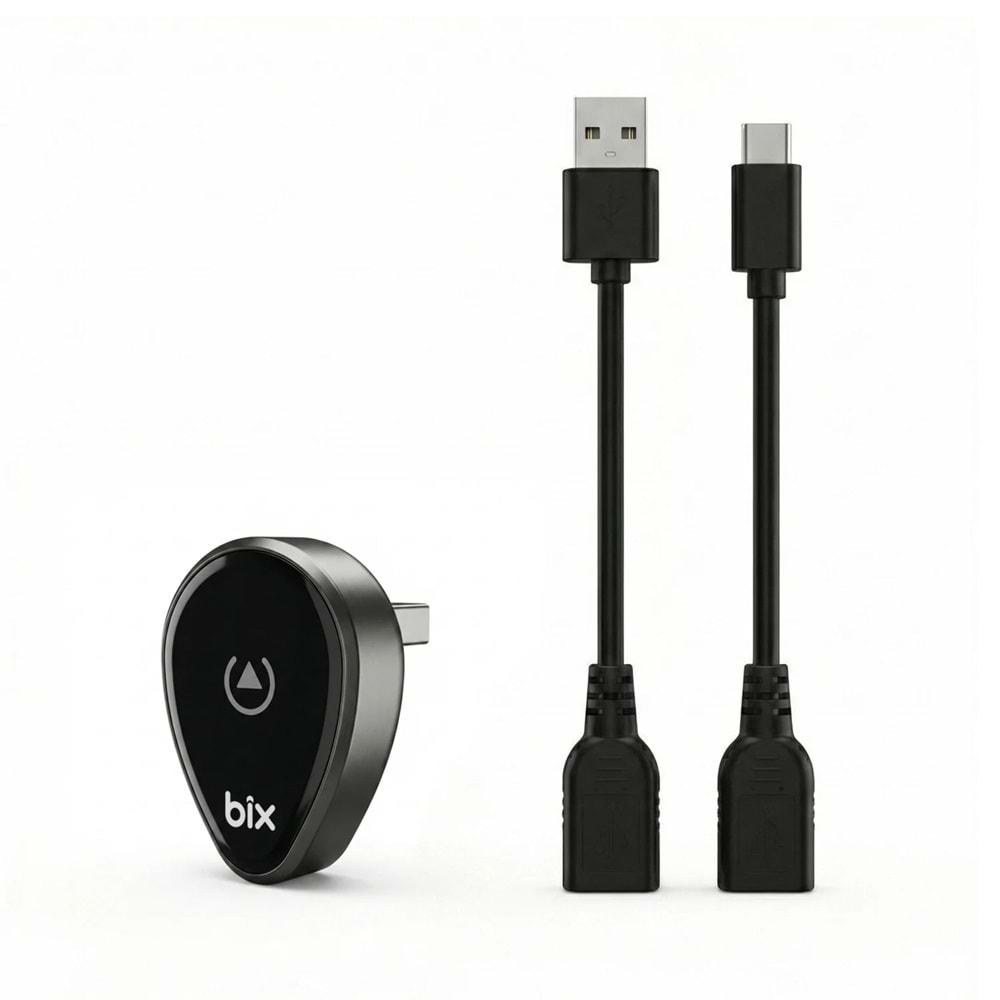 Bix CB01 2.4G/5G WiFi CarPlay Android Auto Kabloludan Kablosuza Çevirici USB Adaptör