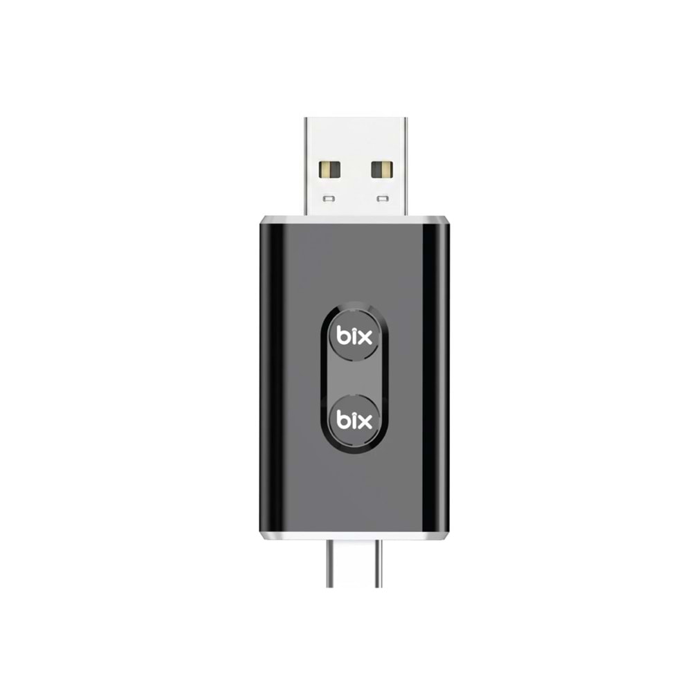 Bix CB02 2.4G/5G WiFi CarPlay Android Auto Kabloludan Kablosuza Çevirici USB-A USB-C Çift Uçlu Hibrit Adaptör