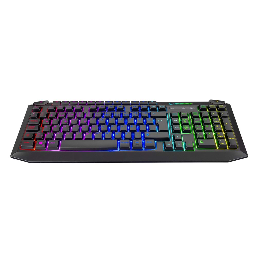 Rampage KB-R310 BROKER V2 Siyah Usb Gökkuşağı Zemin Aydınlatmalı 12800 DPI Oyuncu Klavye + Mouse Set
