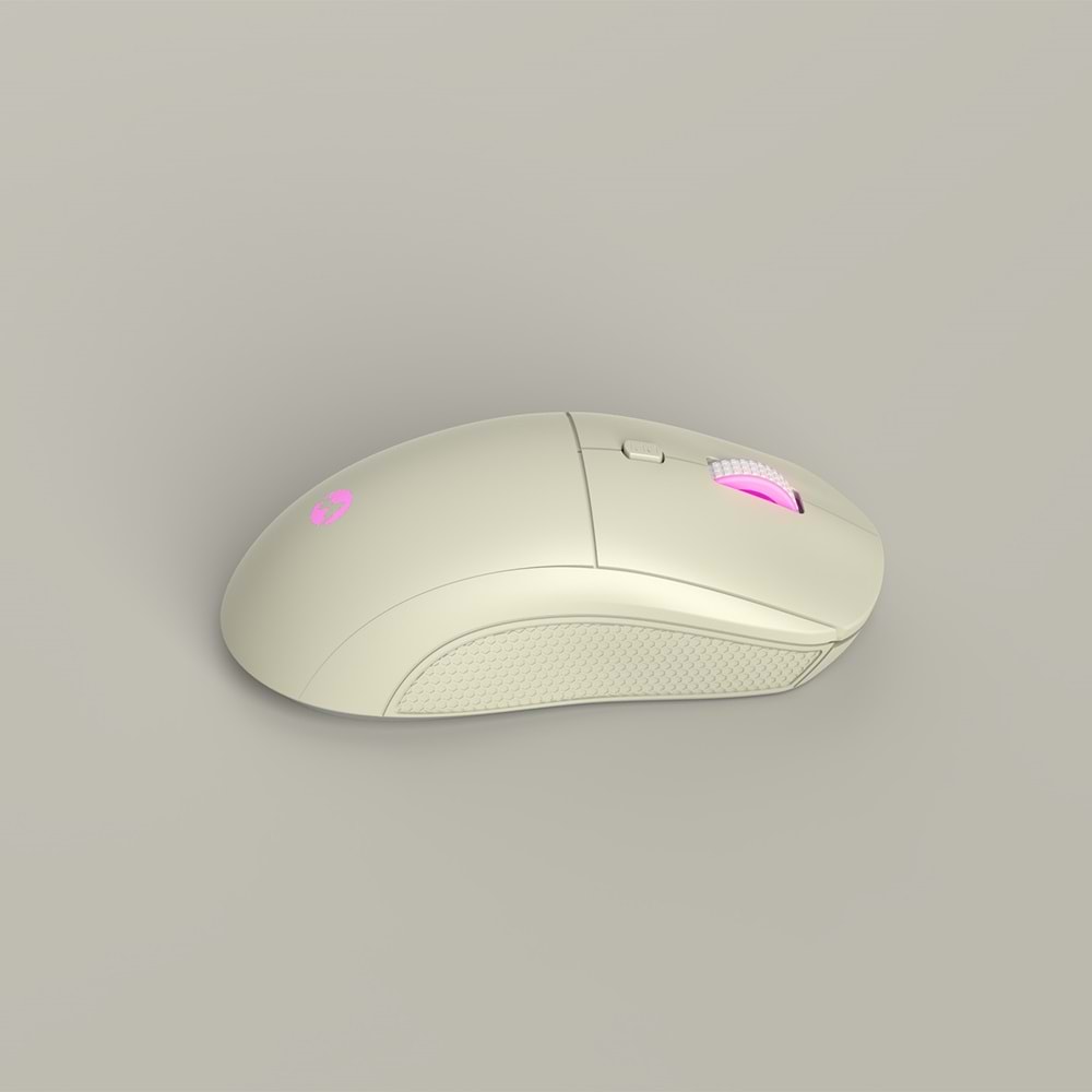 Everest KM-77 Runa Gri/Krem/Kahve Usb Rainbow Aydınlatmalı Sessiz Q Klavye + Mouse Set