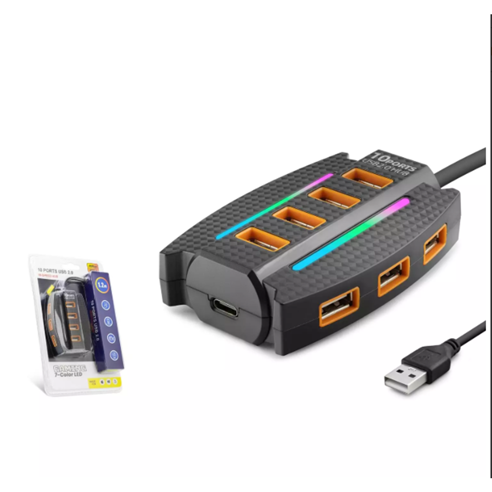 Bawerlink BW-24 USB Hub 2.0 10-Usb 1.2m Siyah