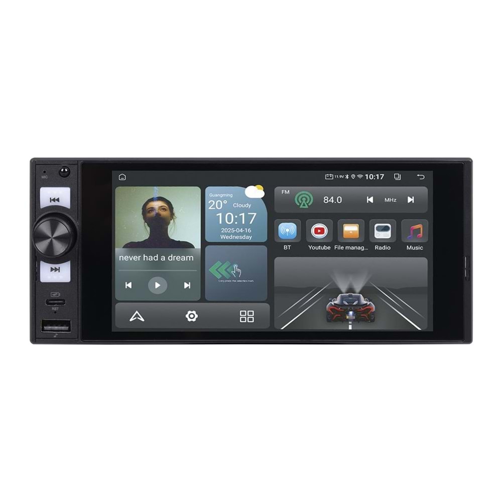 For-X X-435A 6 Inc 2 + 32 Gb/USB/SD/FM/BT Carplay Oto Teyp