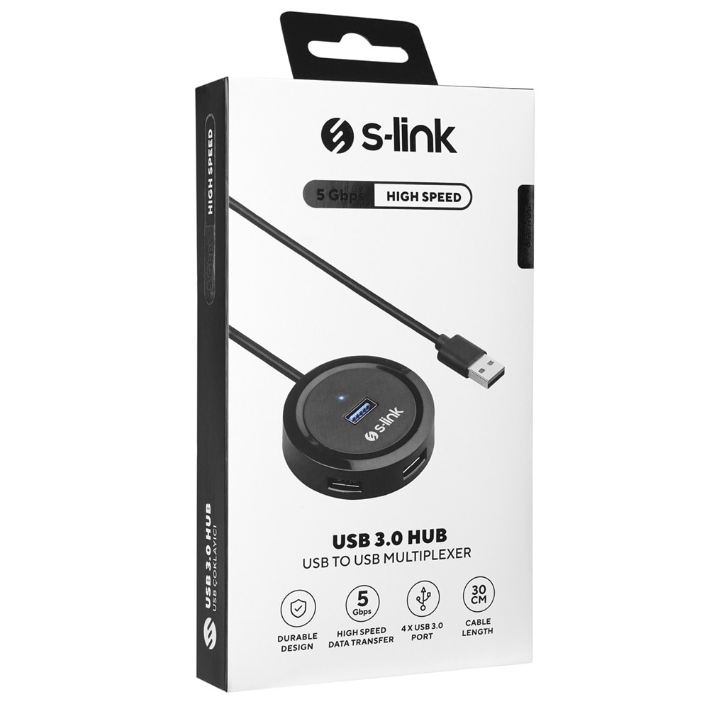 S-link SW-U300 4 Port Usb 3.0 Gri Usb Hub