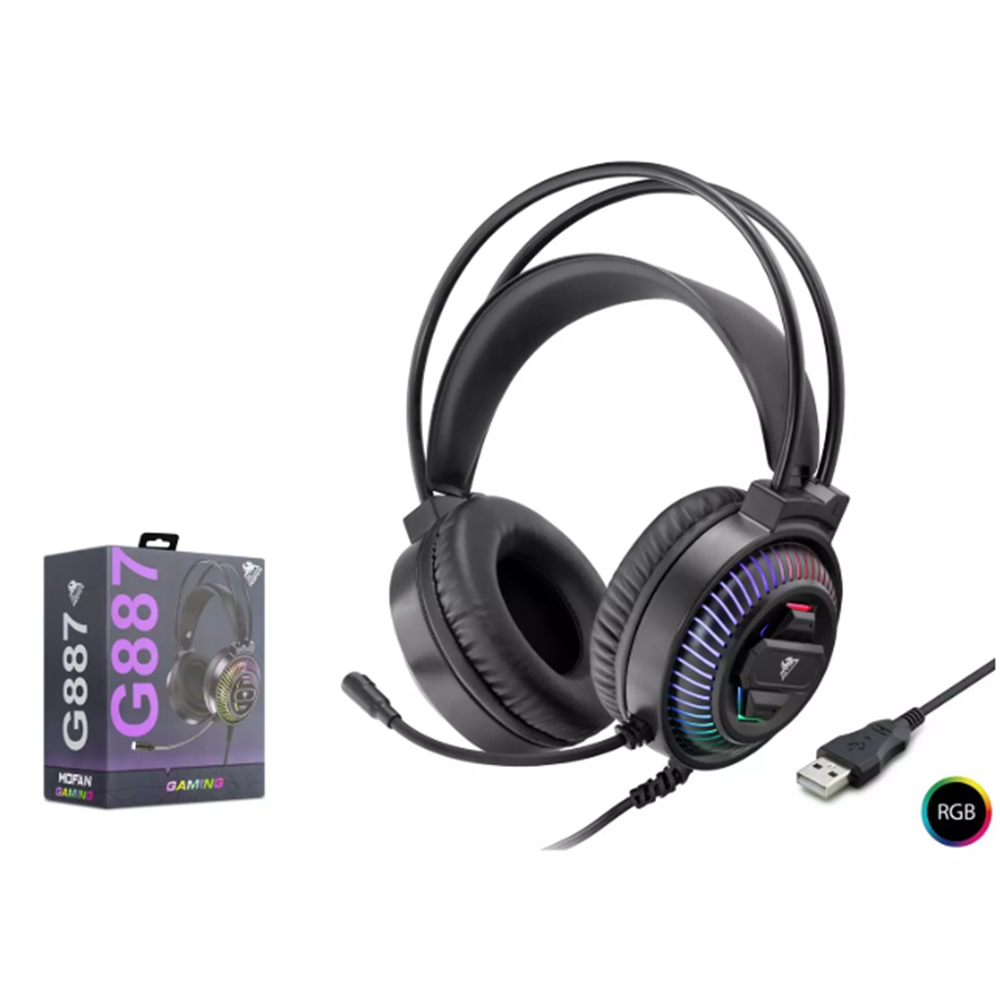 Mofan G887 USB RGB 7.1 - Siyah Gaming Kulaklık
