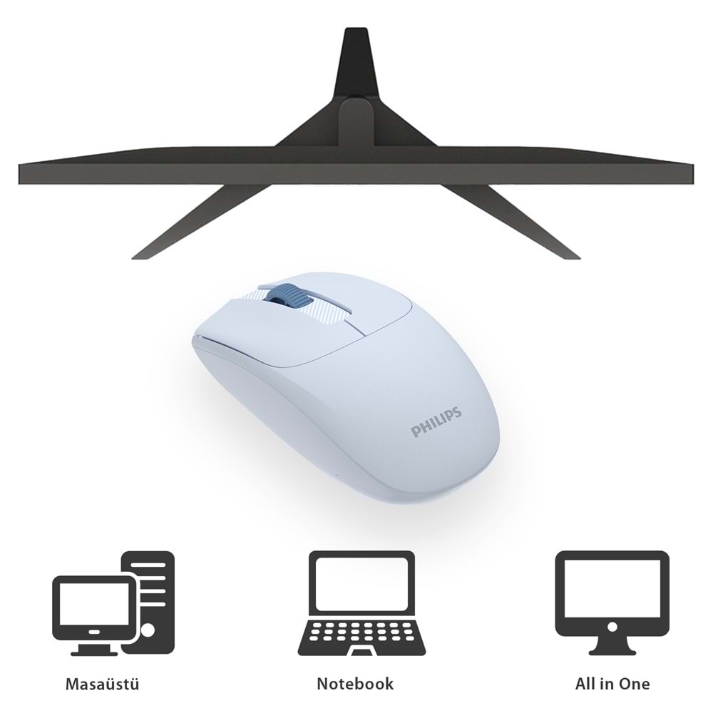 Philips SPK7398 Mavi Sessiz Optik Kablosuz Mouse