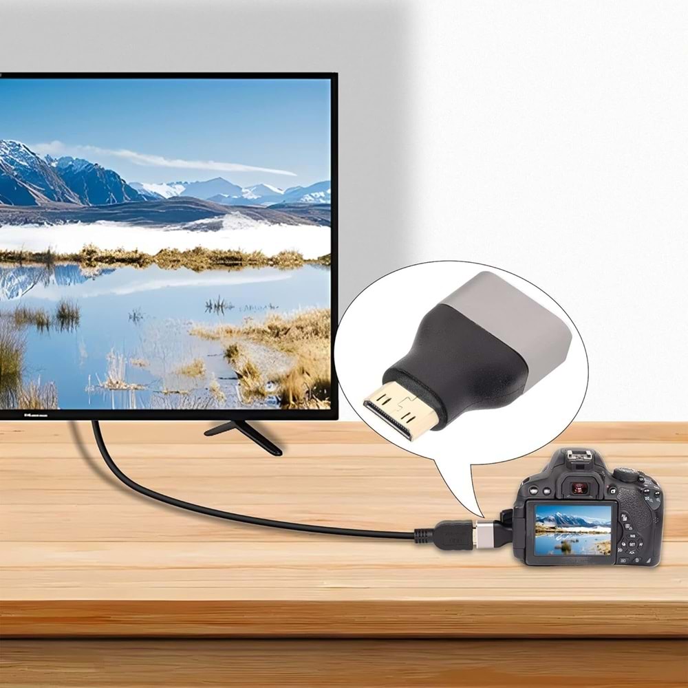 Taplin TK-158 8K HDMI Dişi - Mini HDMI Erkek Çevirici Adaptör