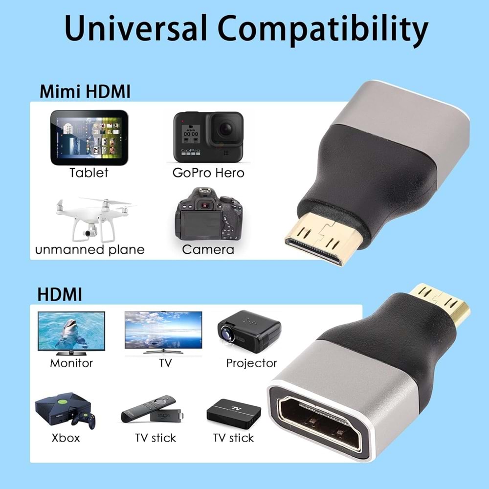 Taplin TK-158 8K HDMI Dişi - Mini HDMI Erkek Çevirici Adaptör