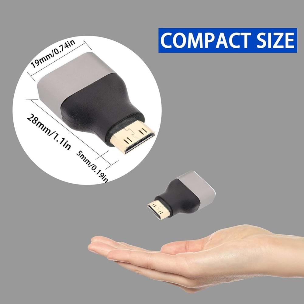 Taplin TK-158 8K HDMI Dişi - Mini HDMI Erkek Çevirici Adaptör