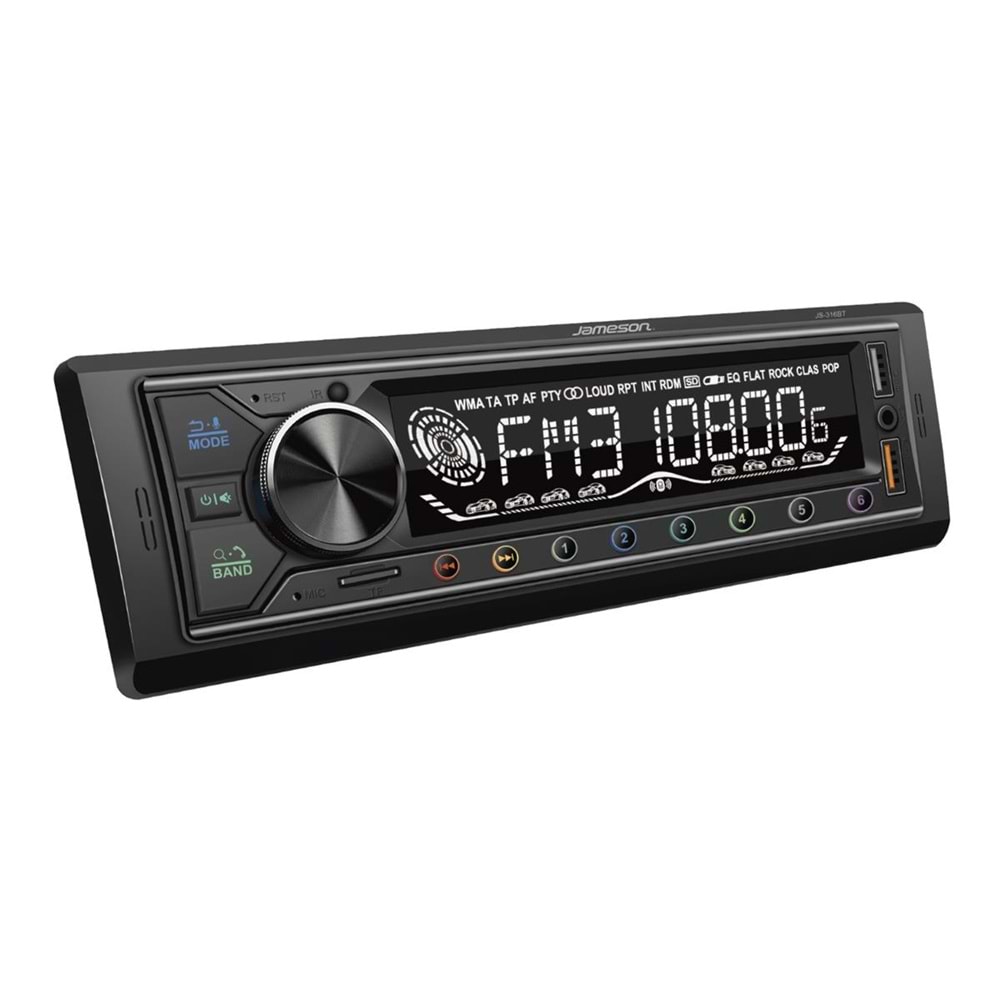 Jameson JS-316BT Lcd Ekran 2xUSB/SD/AUX/FM/Bluetooth Oto Teyp
