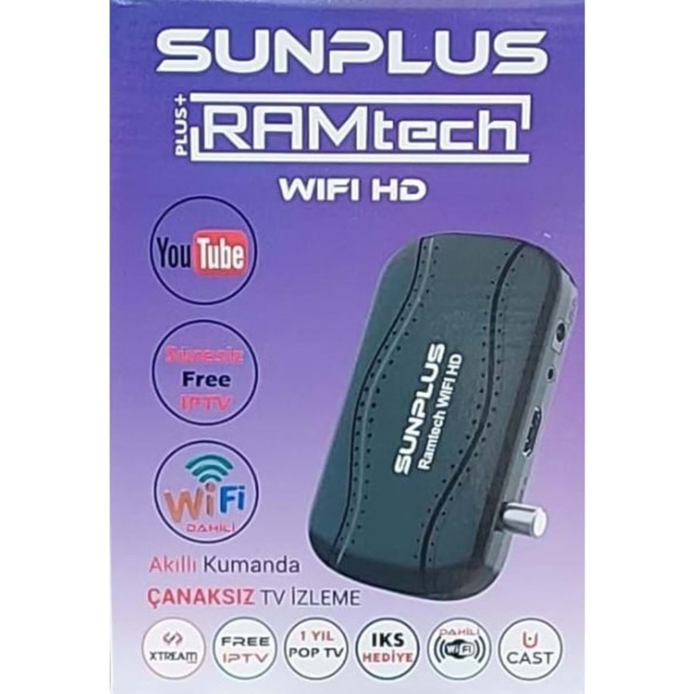 Sunplus RAMTECH DAHİLİ WİFİ IPTV+FESS Hediye HD Uydu Alıcısı