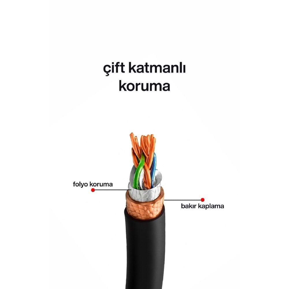 Mpıa NC-4 500 Metre CAT6 0.57 mm Çift Katmanlı Dış Ortam İnternet Kablosu