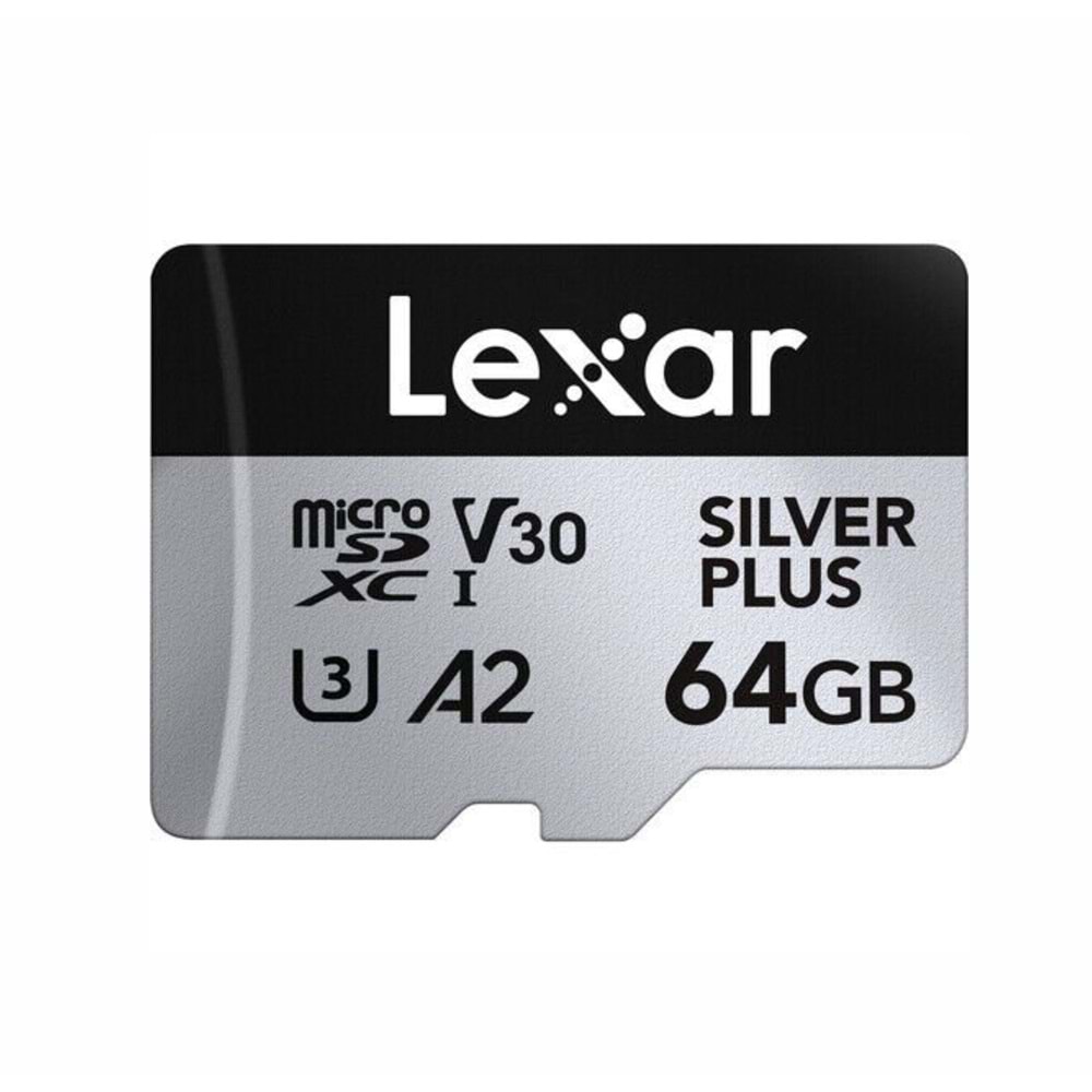 Lexar 64 GB Professional Silver Plus LMSSIPL064G Class 10 UHS-I U3 A2 V30 Micro SD Kart