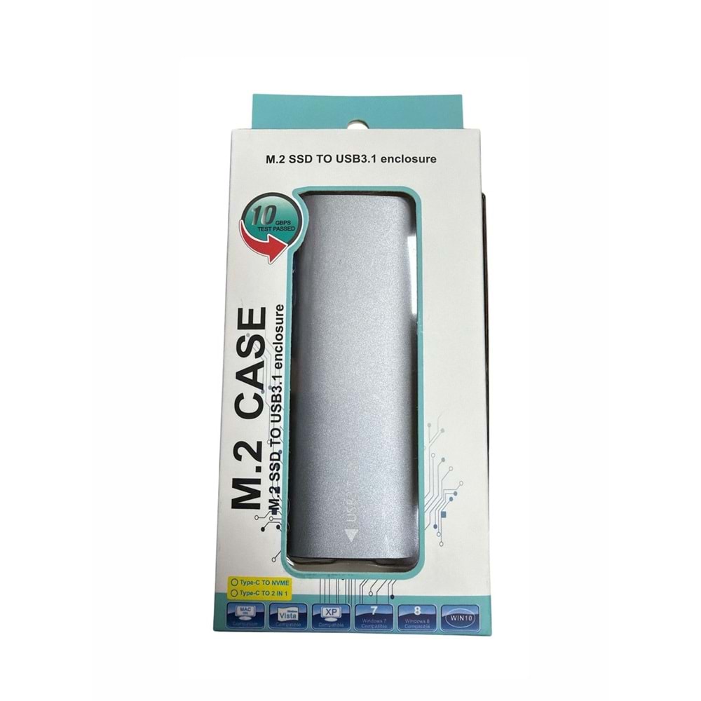 Bawerlink TD-201 USB 3.1 Type-C To Pcıe Express Nvme SSD M.2 M-Key M&b-Key Hard Disk Kutusu