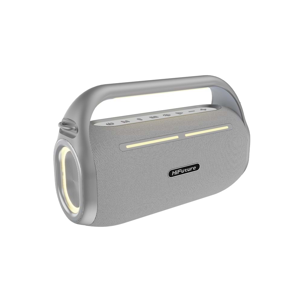 HiFuture MUSİCBOX 100 70W Bluetooth 5.0 BT/USB/SD Kart/ AUX Girişli Mikrofonlu Karaoke Sistemi Kablosuz Hoparlör Gümüş