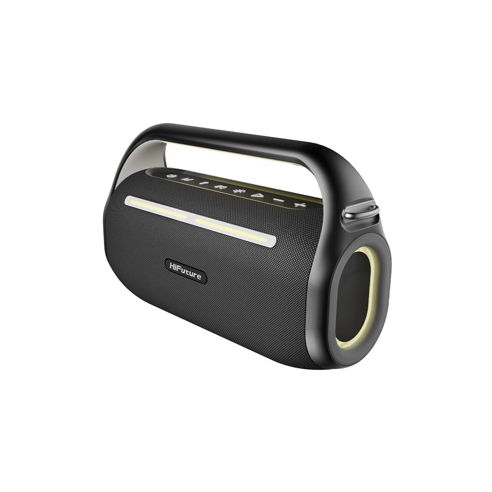 HiFuture MUSİCBOX 100 70W Bluetooth 5.0 BT/USB/SD Kart/ AUX Girişli Mikrofonlu Karaoke Sistemi Kablosuz Hoparlör Siyah