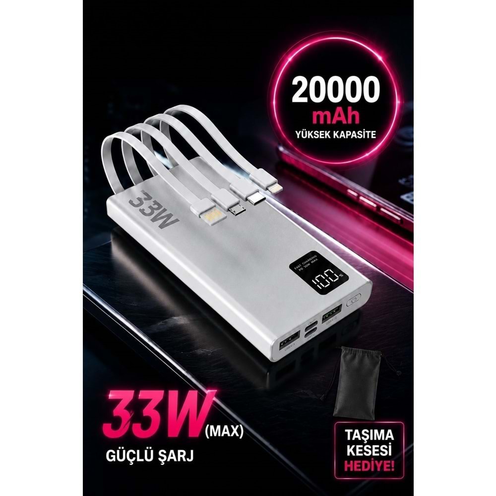 Sprange SR-P29 20.000 mAh 33W Hızlı Şarj Powerbank