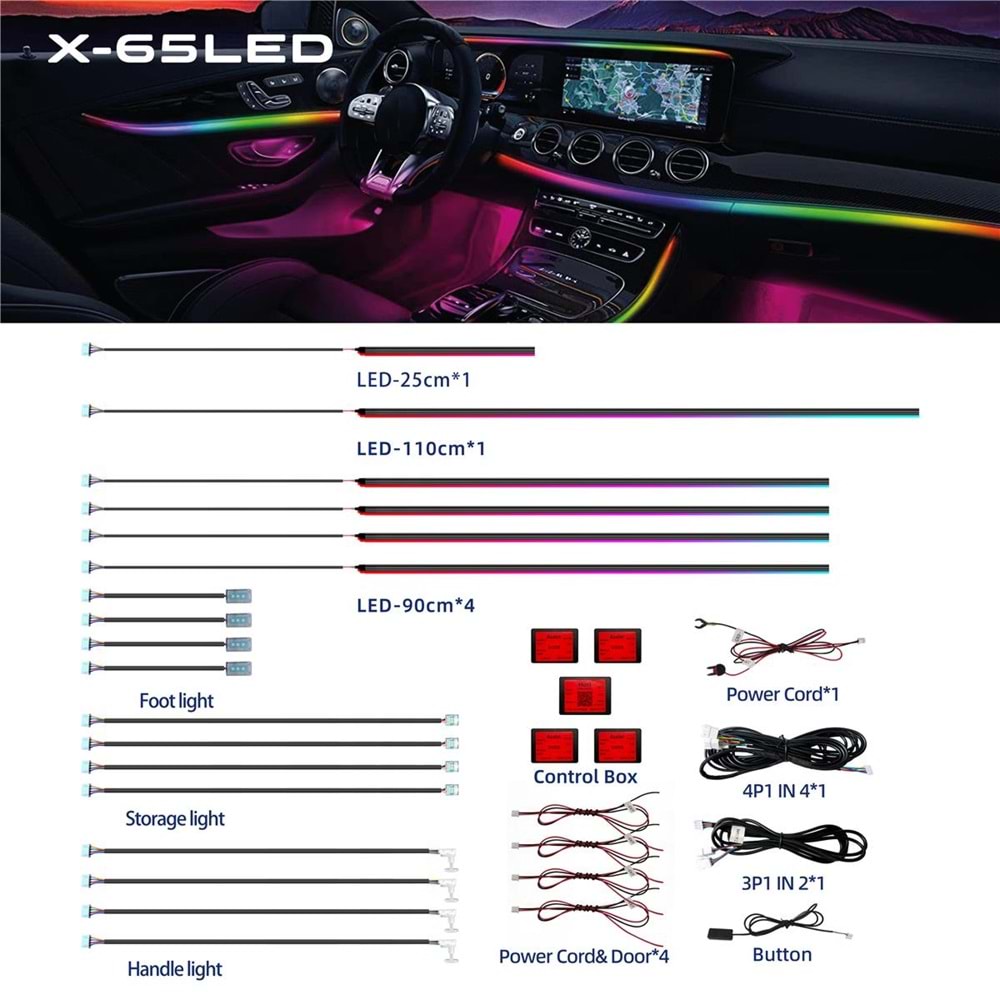 For-X X-65LED 64 Renk App Kontrol Ambıent Led