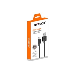 Hytech HY-X108 1m 2.4A Type-C Siyah/Beyaz Şarj Kablosu