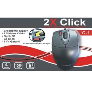 Concord C-1 Çift Klick 2X Klick Ootik 3D 1.5 mt Mouse