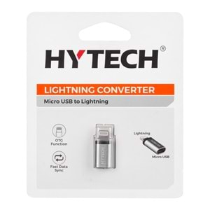 Hytech HY-XO25 Gümüş MicroUSB 5pin F to Lightning M Metal Gövdeli Çevirici