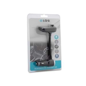 S-link SL-BT224 Led Ekran AUX+TF Desteği Usb 2.1A Hızlı Şarj Bluetooth Fm Transmitter