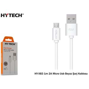 Hytech HY-X83 1mt 2A Micro Usb Beyaz/Siyah Şarj Kablosu