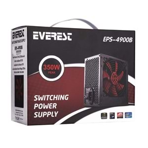 Everest EPS-4900B Peak 350W 2*IDE 4* SATA 4+4P CPU 12cm Fan ATX Power Supply