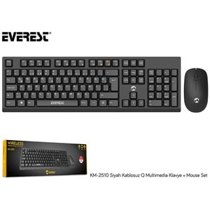 Everest KM-2510 Siyah Kablosuz Q Multimedia Klavye + Mouse Set