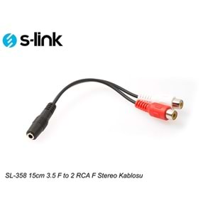S-link SL-358 15cm 3.5 F to 2 RCA F Stereo Kablosu