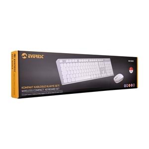 Everest KM-6063 Beyaz/Gri Kablosuz Q Multimedia Klavye + Mouse Set