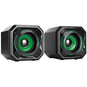 Mikado MD-177 2.0 5W * 2 Yeşil/Siyah Super Bass USB Speaker