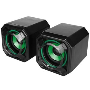 Mikado MD-177 2.0 5W * 2 Yeşil/Siyah Super Bass USB Speaker