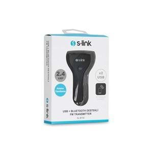 S-link SL-BT30 MP3 Usb+Bluetooth Destekli 2*Usb 2.1A Fm Transmitter