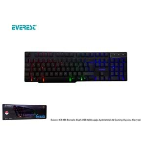 Everest KB-188 Borealis Siyah USB Gökkuşağı Aydınlatmalı Q Gaming Oyuncu Klavyesi