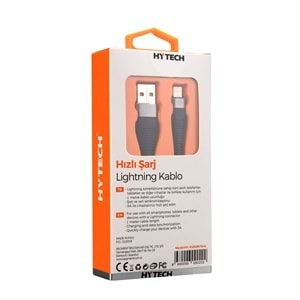 Hytech HY-X3252M 3A iPhone Lightning 2mt Gri Şarj Kablosu