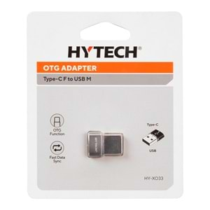 Hytech HY-XO33 Siyah Type-C F to USB M Metal Gövdeli OTG Çevirici