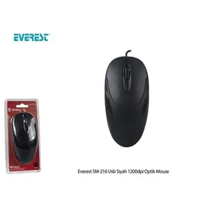 Everest SM-216 Usb Siyah 1200dpi Optik Mouse