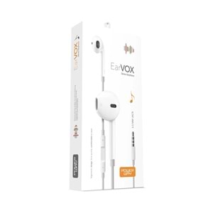 Powerway EARVOX Iphone 3.5 Mm Jack Girişli Mikrofonlu Kablolu Kulaklık Tüm Cihazlara Uyumlu Stereo