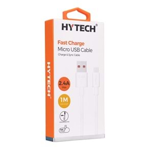 Hytech HY-X86 1mt 2.4A Micro Usb Beyaz Şarj Kablosu