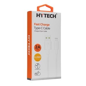 Hytech HY-X104 0.25m 2A Type-C Beyaz Şarj Kablosu