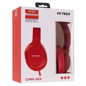 Hytech HY-K19 REMINOR Kırmızı 3,5mm Harici Kablolu PCTelefon Mikrofonlu Kulaklık