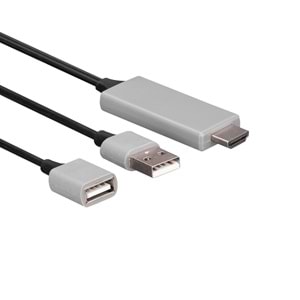 Hytech HY-XO54 Görüntü Aktarıcı Kırmızı/Siyah USB-F to HDMI 1mt Mobil Telefon Uyumlu Kablo