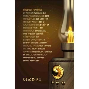 Powerway SHİNE Radyolu Usb Aux Micro Girişli Otantik Gece Lambası Taşınabilir Bluetooth Hoparlör