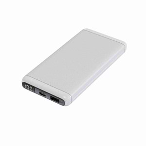 Bix BXPB107 10000mAh 20W PD Type-C ve USB-A SCP 22.5W QC 3.0 18W Çift Çıkışlı LED Ekranlı Beyaz Powerbank